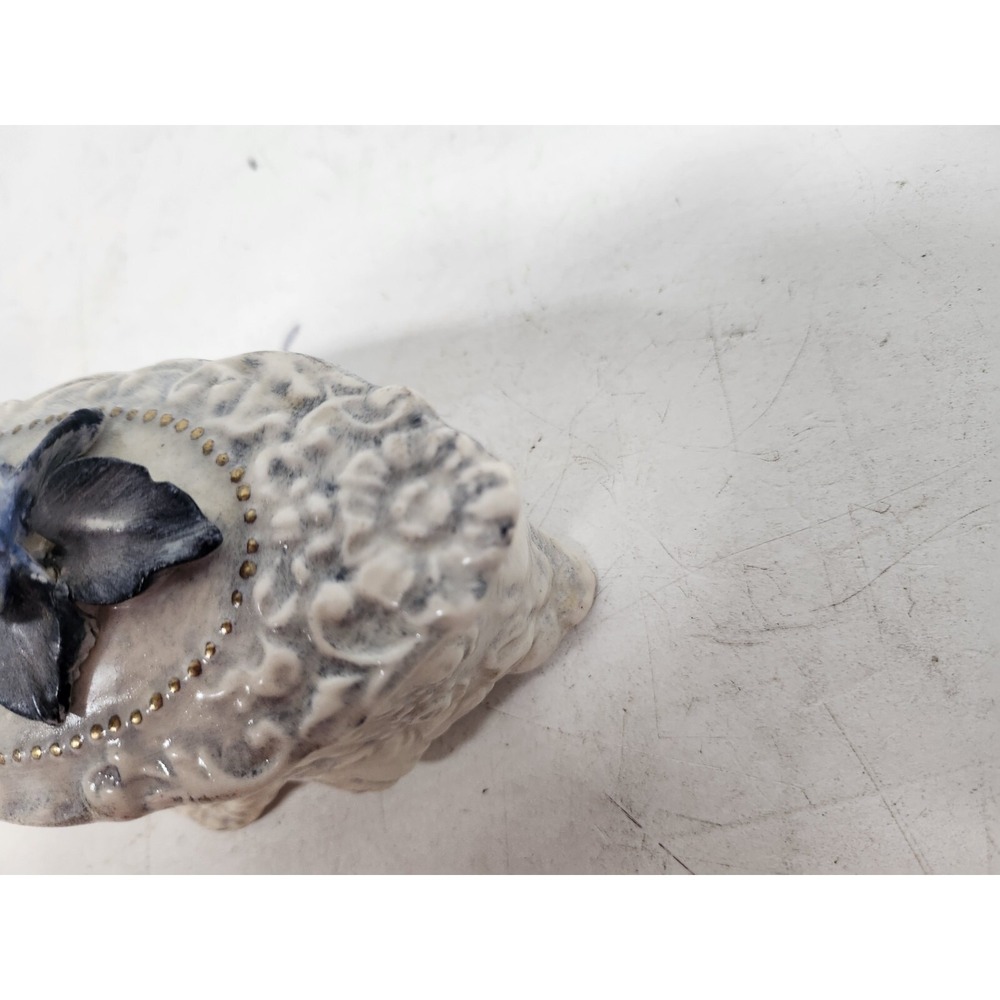 Antique Corday White Porcelain Oval Trinket Box 3D Floral Lid Victorian Rare - Picture 3 of 12